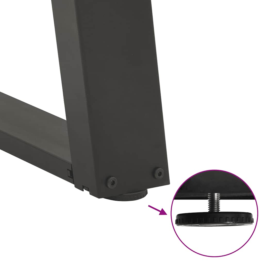 Pieds de table basse en U, 2 pièces, anthracite, 70 x (42-43) cm, acier