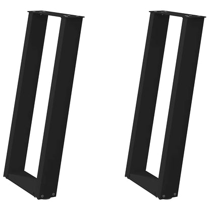 Konsolentischbeine U-Form 2 Stk. Schwarz 28x(72-73) cm Stahl