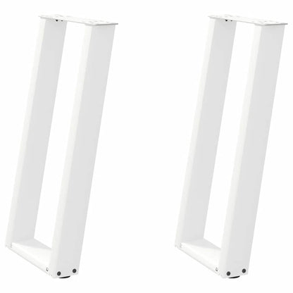 Konsolentischbeine U-Form 2 Stk. Weiß 28x(72-73) cm Stahl