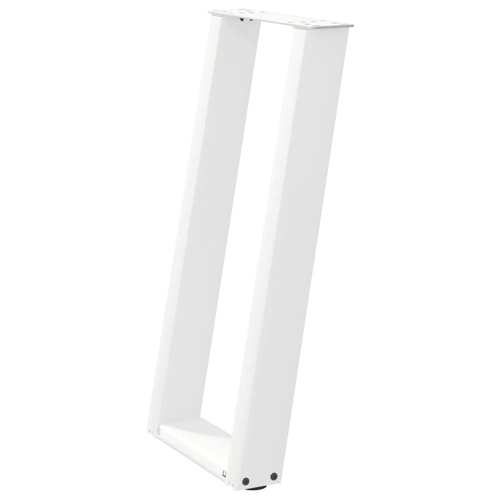 Konsolentischbeine U-Form 2 Stk. Weiß 28x(72-73) cm Stahl
