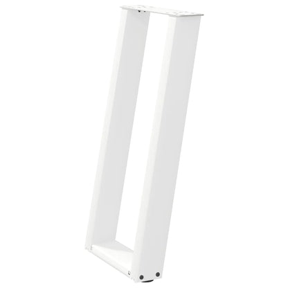 Konsolentischbeine U-Form 2 Stk. Weiß 28x(72-73) cm Stahl