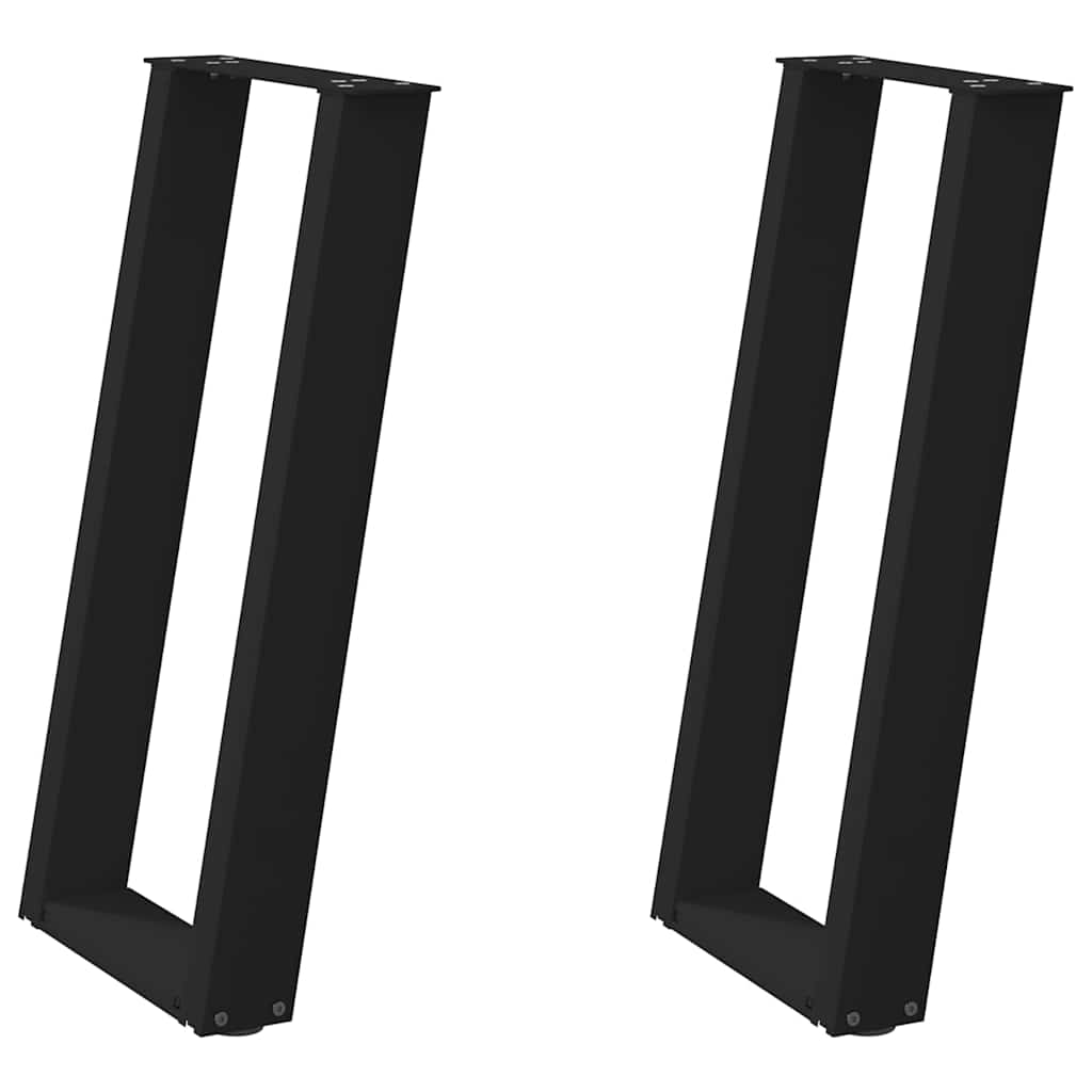 Konsolentischbeine U-Form 2 Stk. Schwarz 38x(72-73) cm Stahl