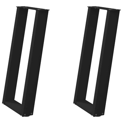 Konsolentischbeine U-Form 2 Stk. Schwarz 38x(72-73) cm Stahl