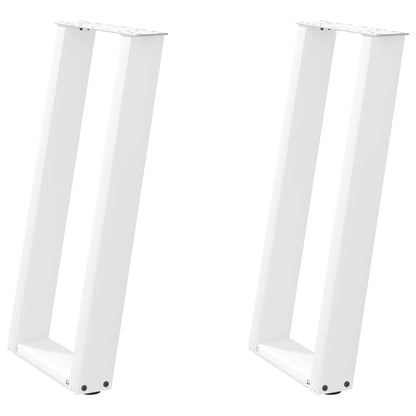 Konsolentischbeine U-Form 2 Stk. Weiß 38x(72-73) cm Stahl
