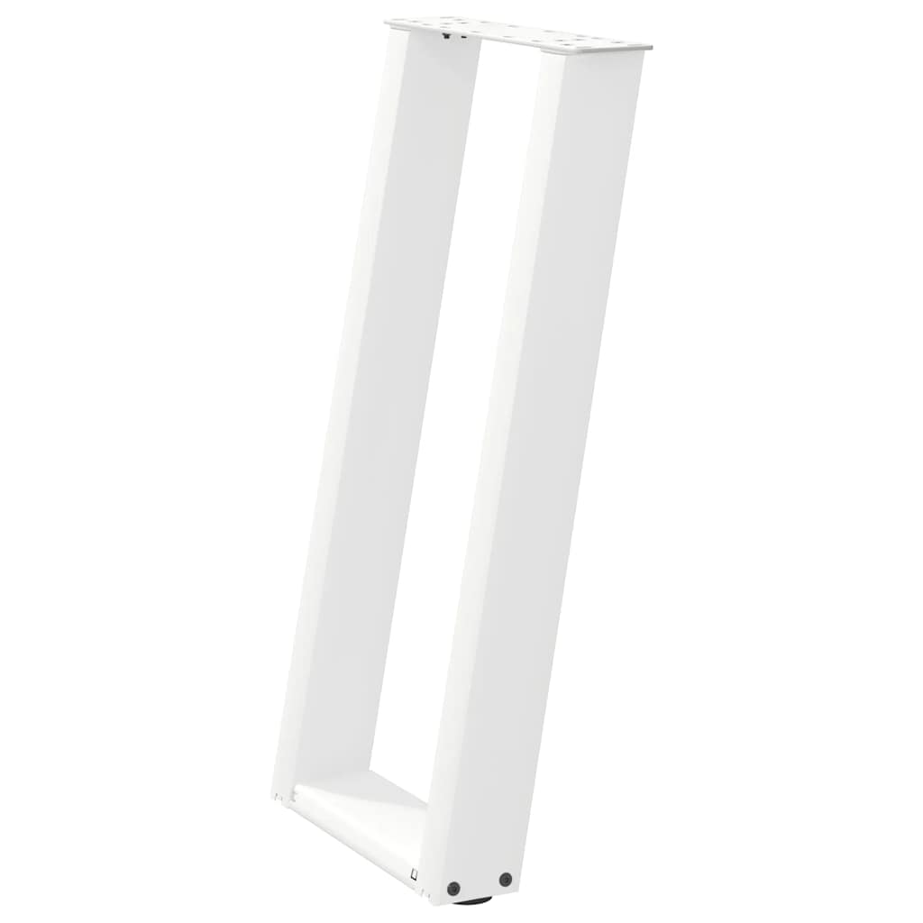 Konsolentischbeine U-Form 2 Stk. Weiß 38x(72-73) cm Stahl