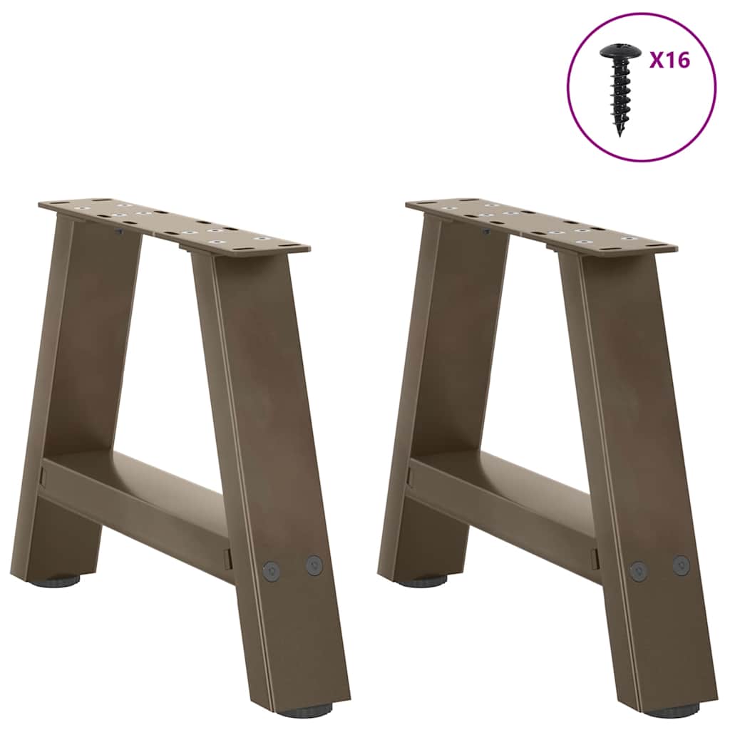 Pieds de table basse en forme de A, 2 pièces, 30 x (30-31) cm, acier