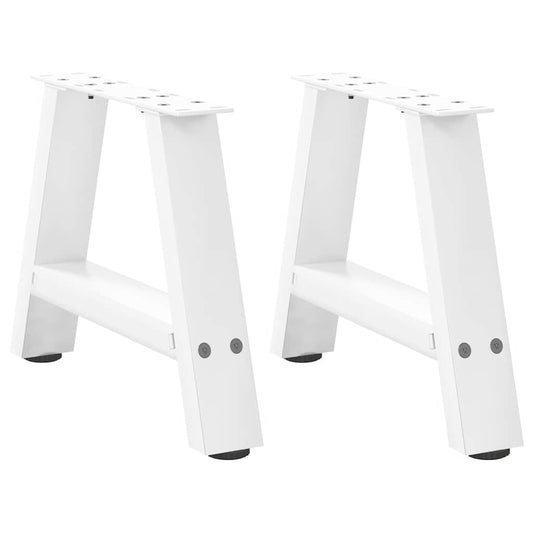 Pieds de table basse en forme de A, 2 pièces, blanc, 40 x 30-31 cm, acier