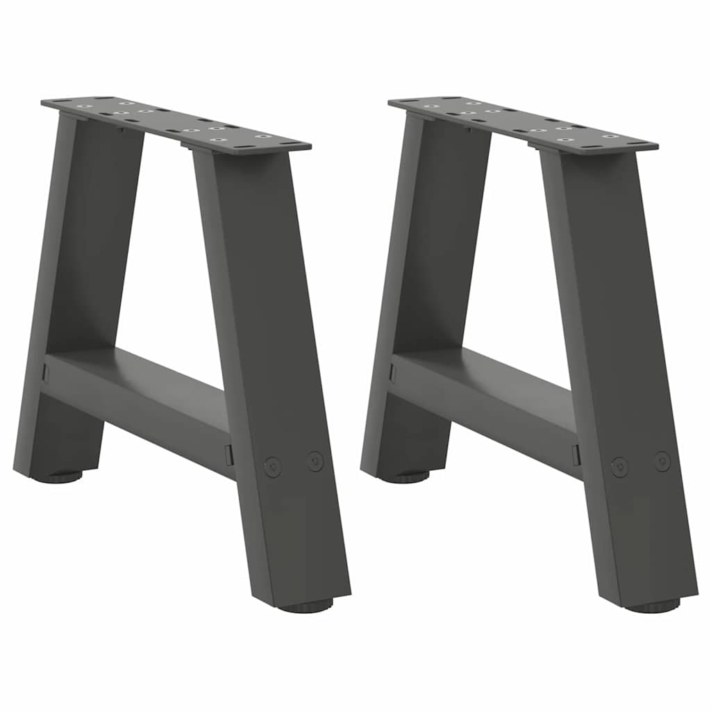 Pieds de table basse en forme de A, 2 pièces, anthracite, 40 x 30-31 cm, acier