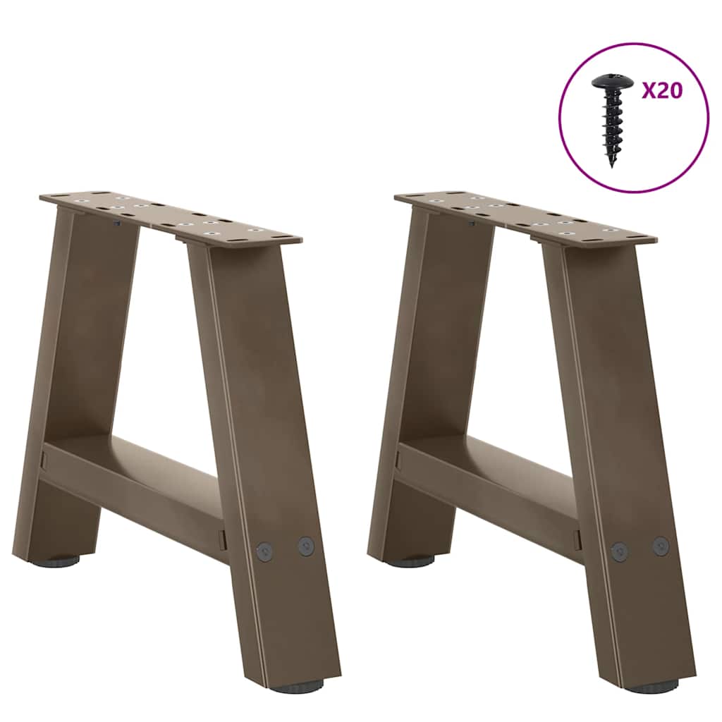 Pieds de table basse en forme de A, 2 pièces, 40 x (30-31) cm, acier
