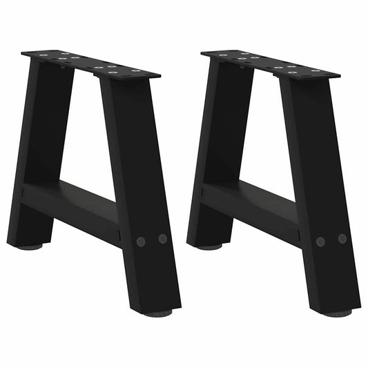 Pieds de table basse en forme de A, 2 pièces, noir, 50 x 30-31 cm, acier