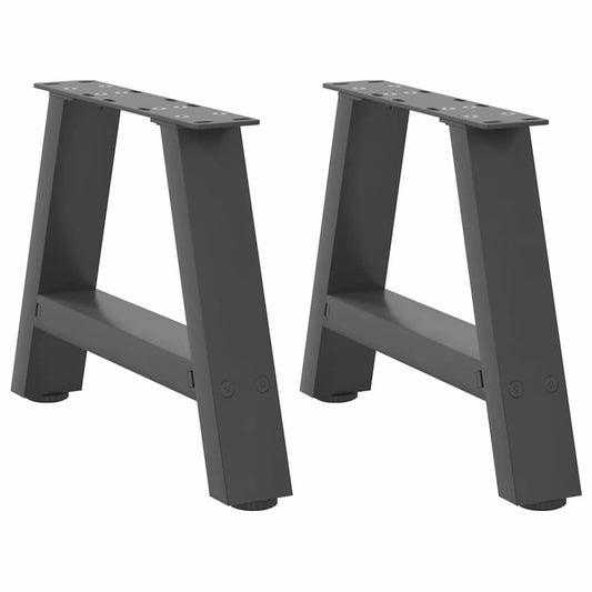Pieds de table basse en forme de A, 2 pièces, anthracite, 50 x 30-31 cm, acier