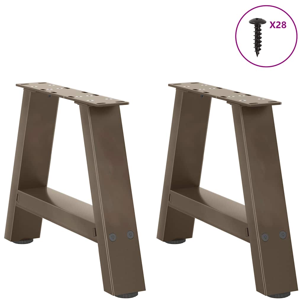 Pieds de table basse en forme de A, 2 pièces, 50 x (30-31) cm, acier