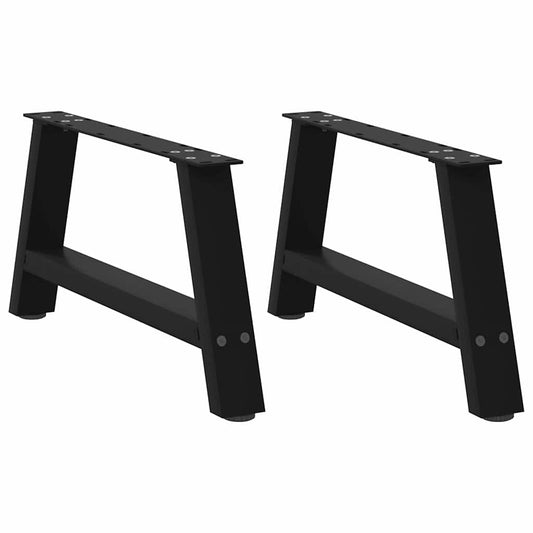 Pieds de table basse en forme de A, 2 pièces, noir, 60 x 30-31 cm, acier