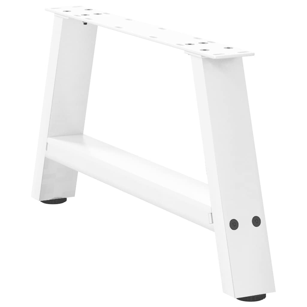 Pieds de table basse en forme de A, 2 pièces, blanc, 60 x 30-31 cm, acier