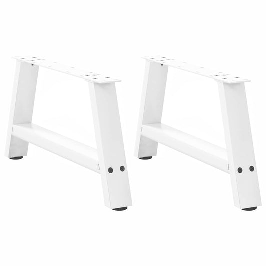 Pieds de table basse en forme de A, 2 pièces, blanc, 70 x 30-31 cm, acier