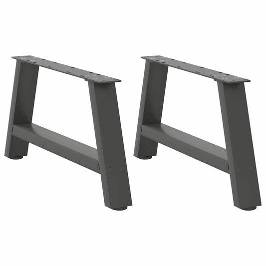 Pieds de table basse en forme de A, 2 pièces, anthracite, 70 x (30-31) cm, acier