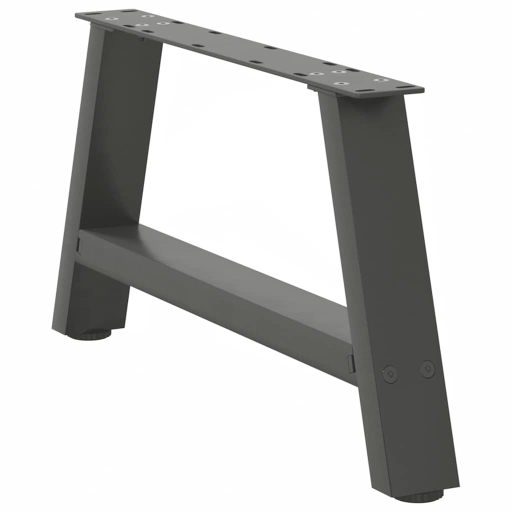 Pieds de table basse en forme de A, 2 pièces, anthracite, 70 x (30-31) cm, acier