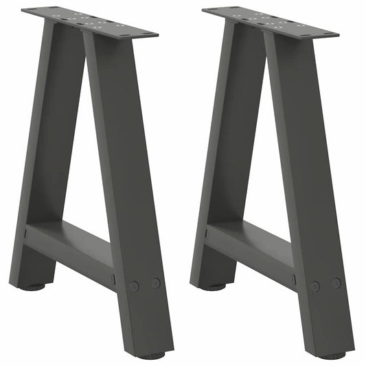 Pieds de table basse en forme de A, 2 pièces, anthracite, 38 x (42-43) cm, acier
