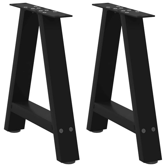 Pieds de table basse en forme de A, 2 pièces, noir, 50 x 42-43 cm, acier
