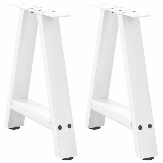 Pieds de table basse en forme de A, 2 pièces, blanc, 50 x 42-43 cm, acier