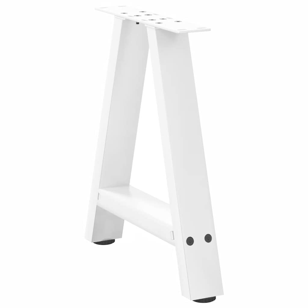 Pieds de table basse en forme de A, 2 pièces, blanc, 50 x 42-43 cm, acier
