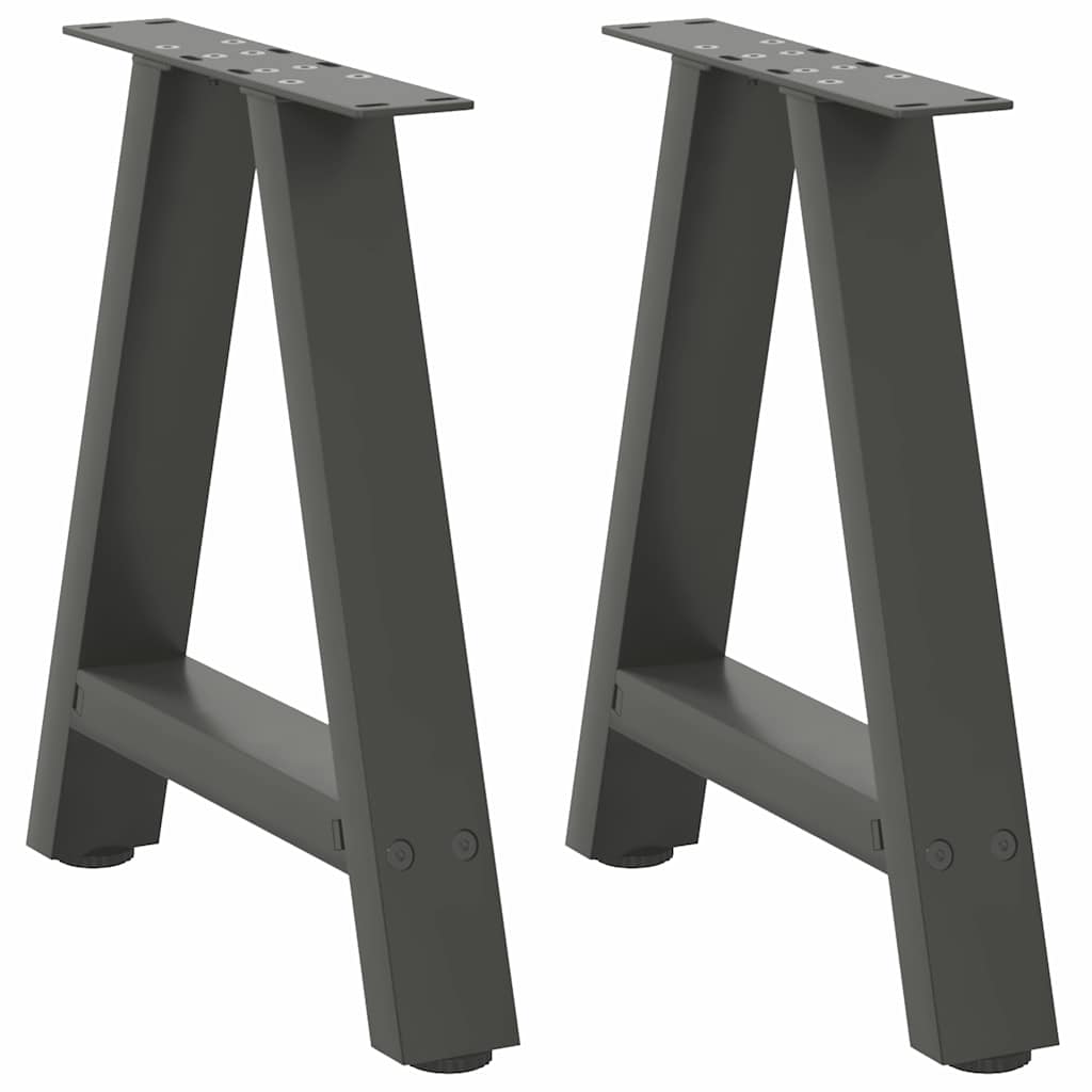 Pieds de table basse en forme de A, 2 pièces, anthracite, 50 x 42-43 cm, acier