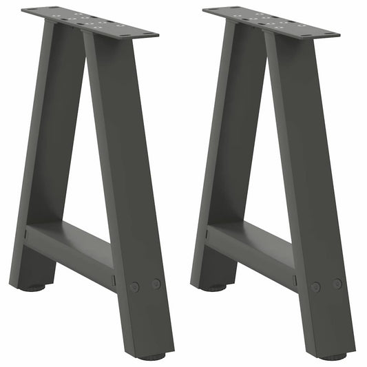 Pieds de table basse en forme de A, 2 pièces, anthracite, 50 x 42-43 cm, acier