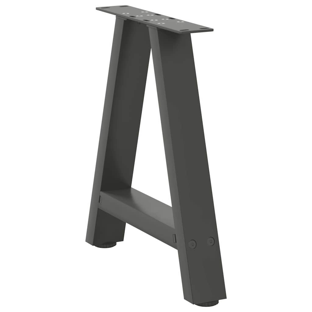 Pieds de table basse en forme de A, 2 pièces, anthracite, 50 x 42-43 cm, acier