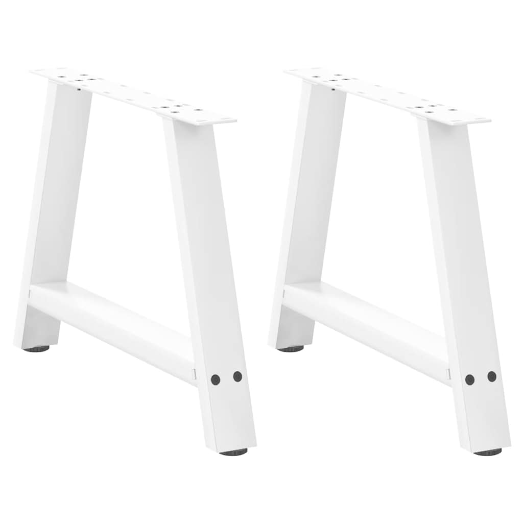 Pieds de table basse en forme de A, 2 pièces, blanc, 60 x 42-43 cm, acier