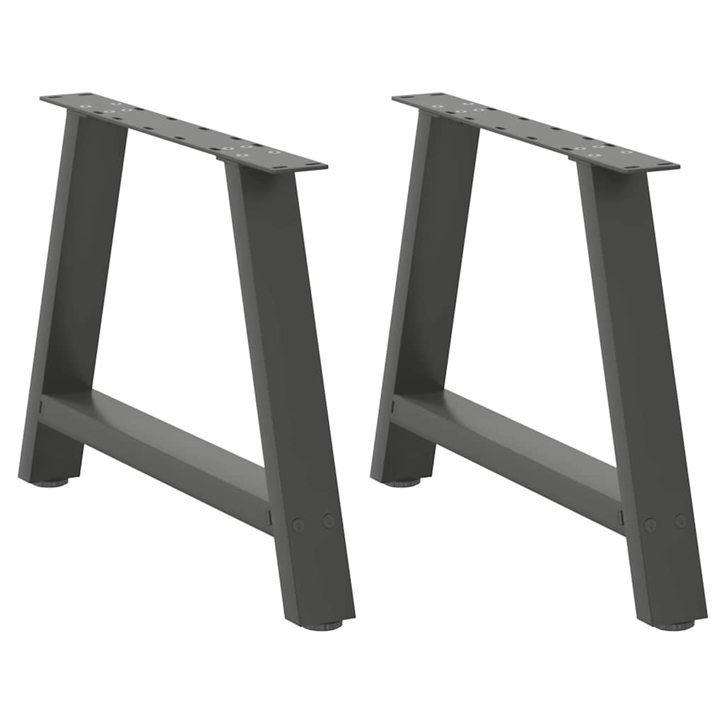 Pieds de table basse en forme de A, 2 pièces, anthracite, 60 x 42-43 cm, acier