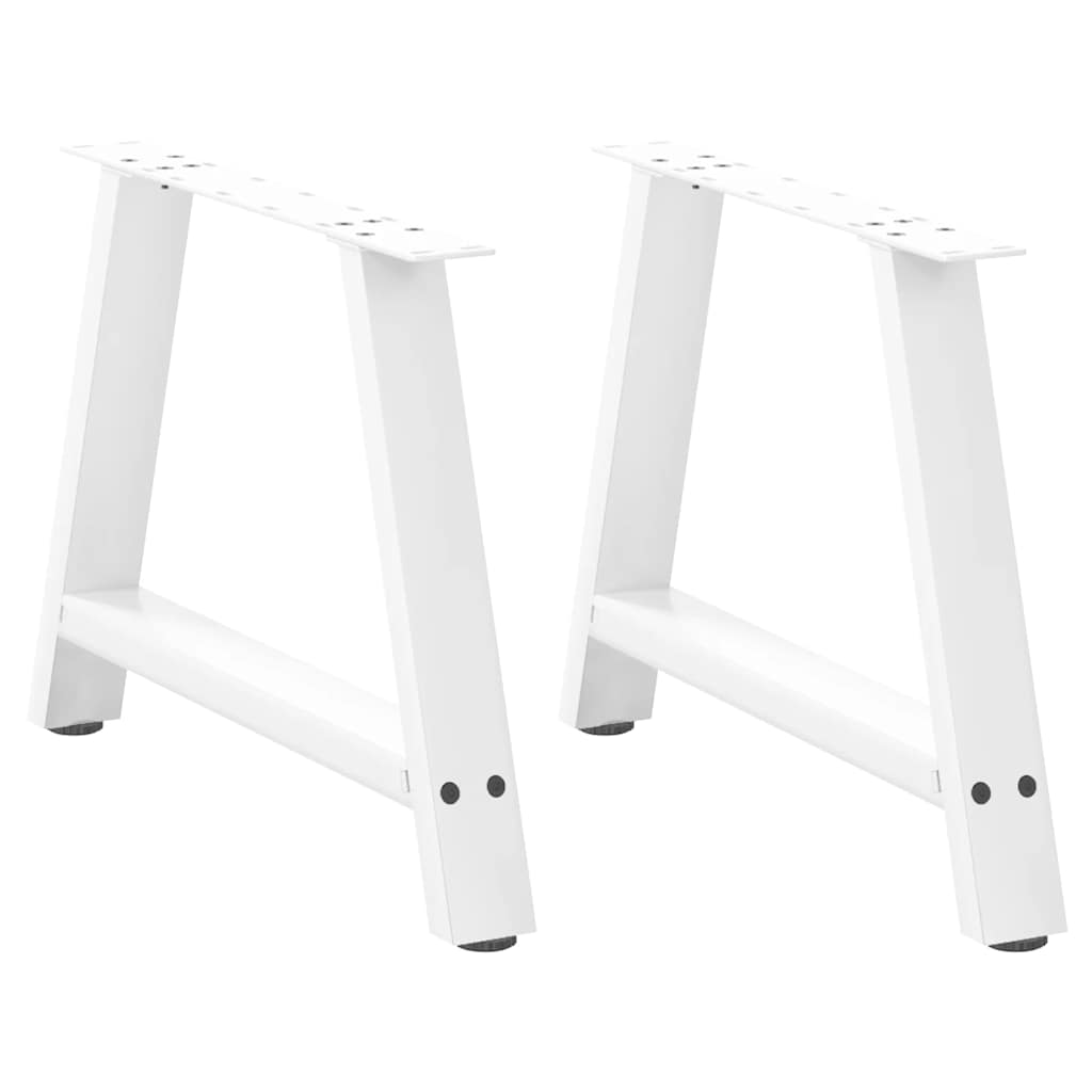Pieds de table basse en forme de A, 2 pièces, blanc, 70 x 42-43 cm, acier