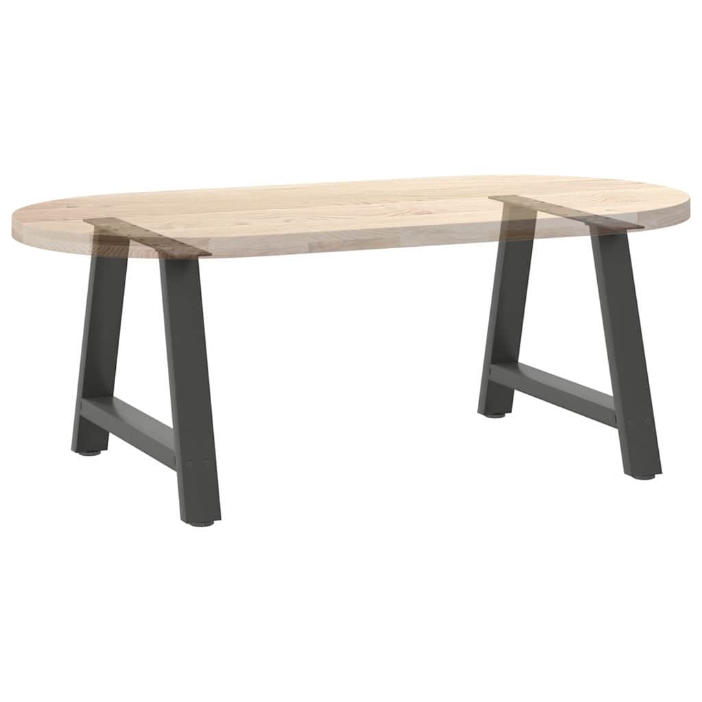 Pieds de table basse en forme de A, 2 pièces, anthracite, 70 x (42-43) cm, acier