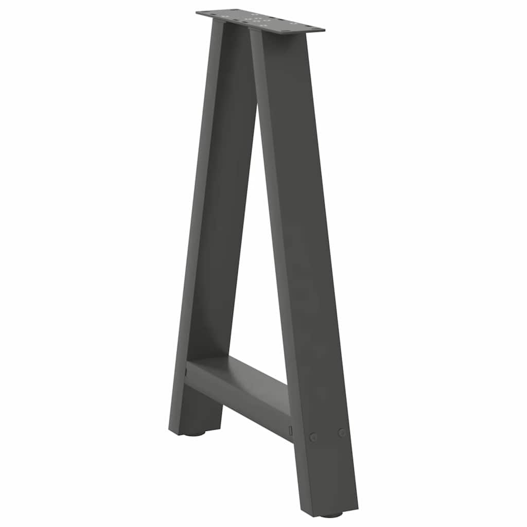 Pieds de table à manger en forme de A, 2 pièces, anthracite, 60 x 72-73 cm, acier
