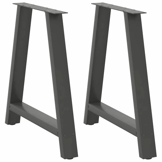 Pieds de table à manger en forme de A, 2 pièces, anthracite, 70 x 72-73 cm, acier