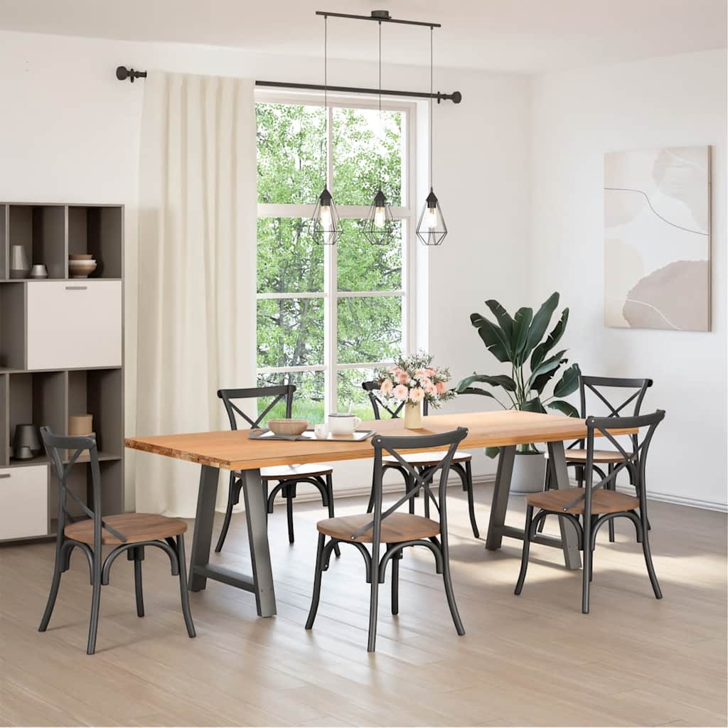 Pieds de table à manger en forme de A, 2 pièces, anthracite, 70 x 72-73 cm, acier