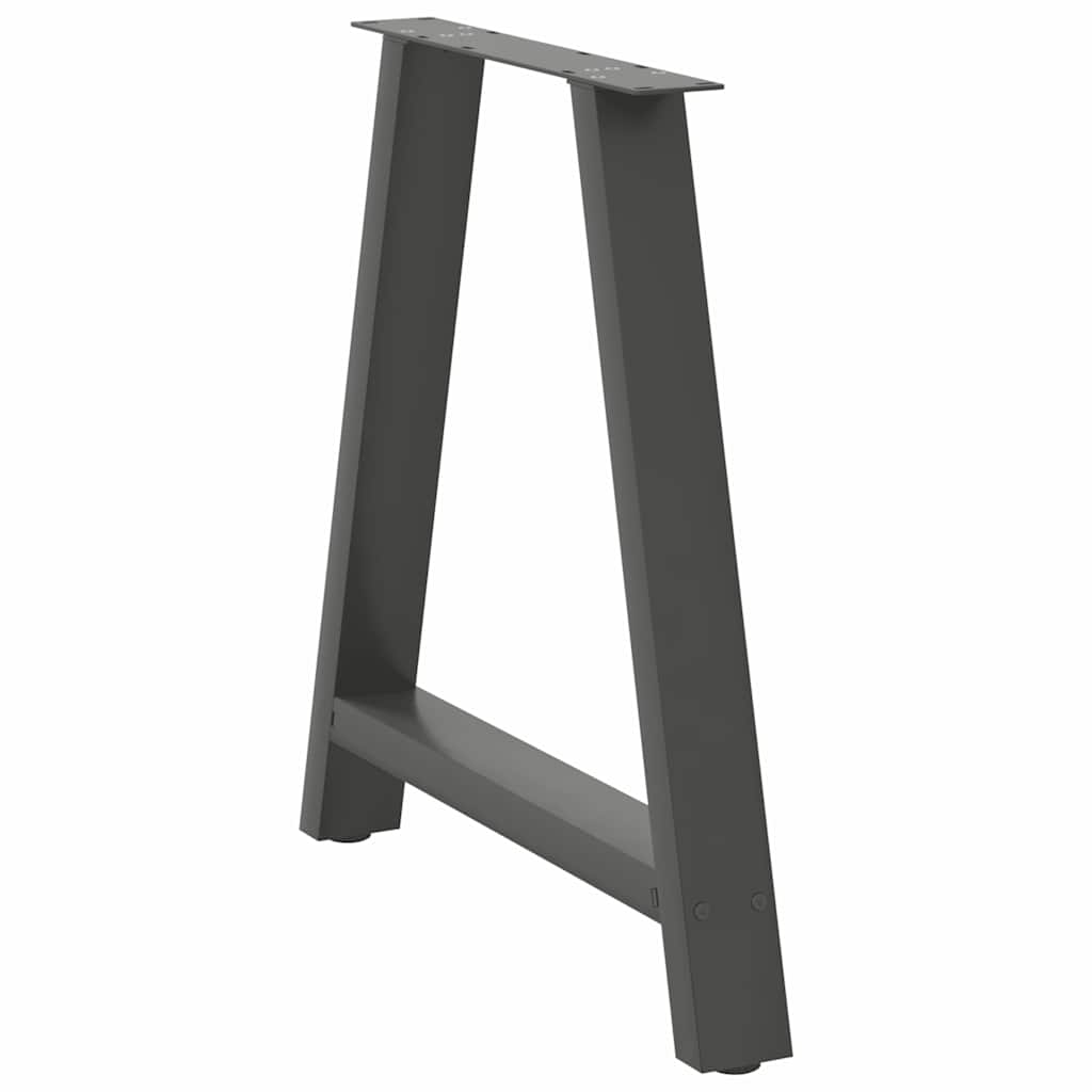 Pieds de table à manger en forme de A, 2 pièces, anthracite, 70 x 72-73 cm, acier