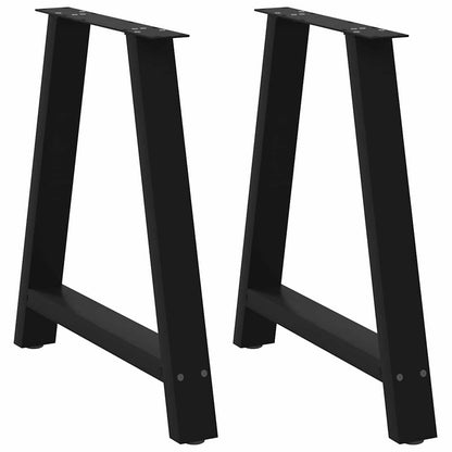 Esstischbeine A-Form 2 Stk. Schwarz 80x(72-73) cm Stahl
