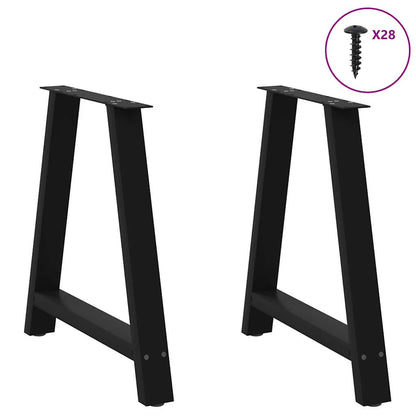 Esstischbeine A-Form 2 Stk. Schwarz 80x(72-73) cm Stahl