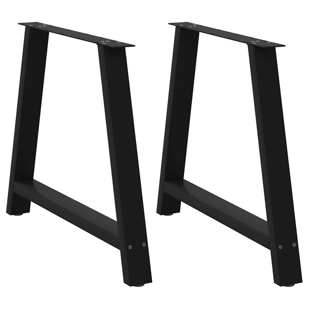 Pieds de table à manger en forme de A, 2 pièces, noir, 100 x (72-73) cm, acier