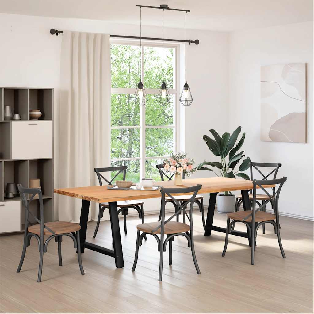Pieds de table à manger en forme de A, 2 pièces, noir, 100 x (72-73) cm, acier