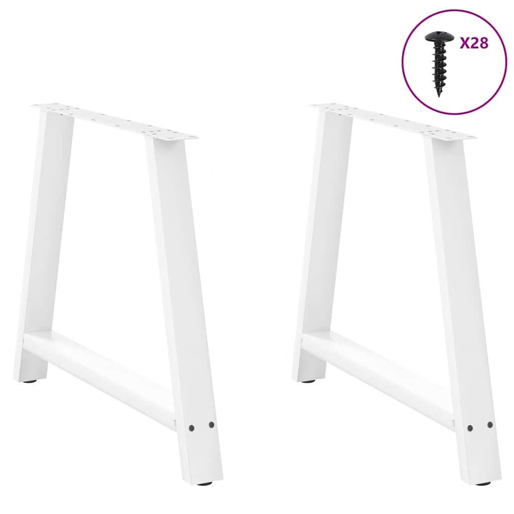 Coffee table legs A-shape 2 pcs. White 100x(72-73) cm steel