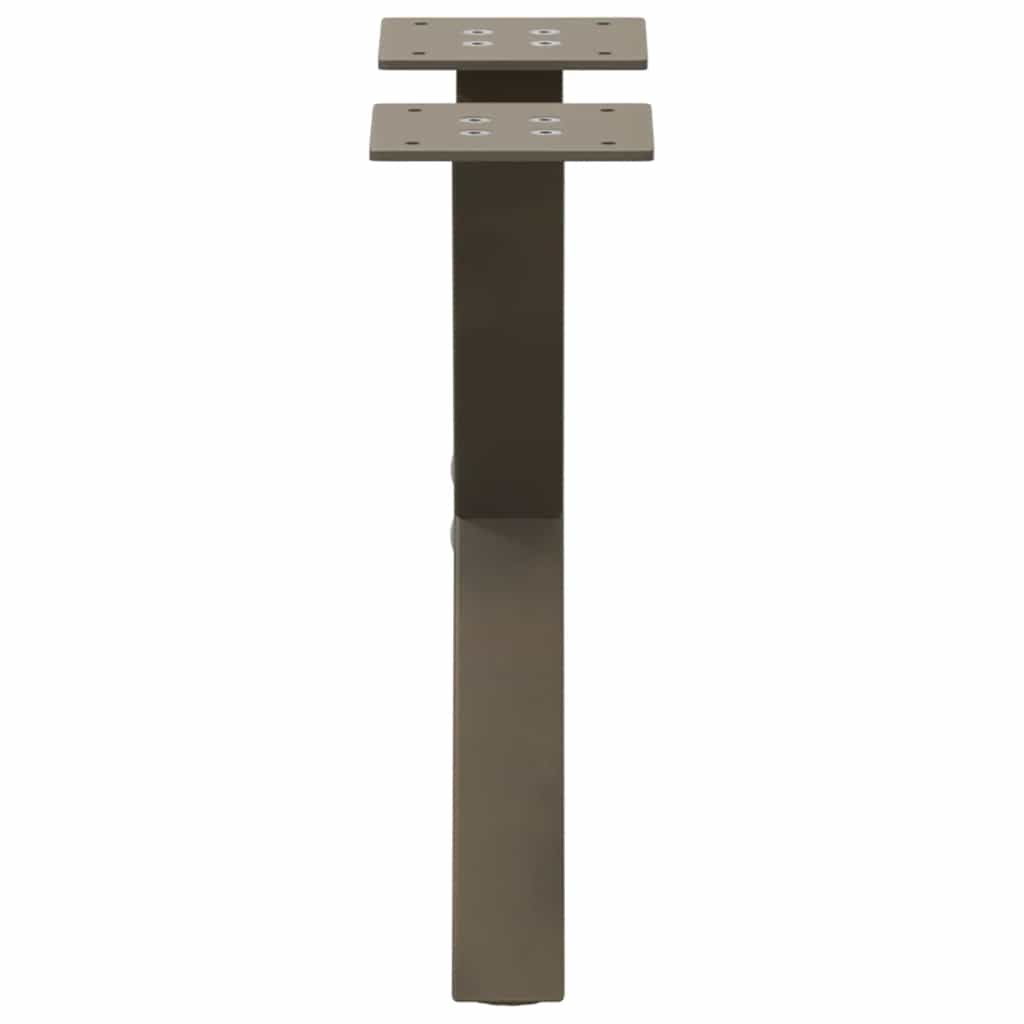 Pieds de table basse en forme de X, 2 pièces, acier naturel, 30 x (30-31) cm