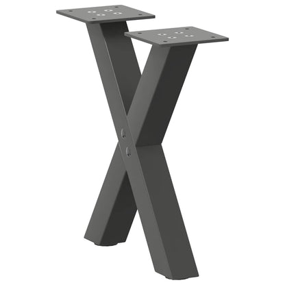 Couchtischbeine X-Form 2 Stk. Anthrazit 37x(30-31) cm Stahl