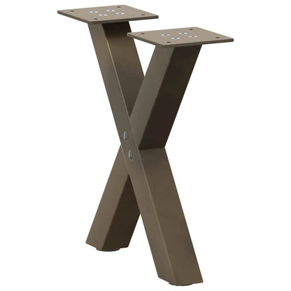Couchtischbeine X-Form 2 Stk. Naturstahl 37x(30-31) cm Stahl