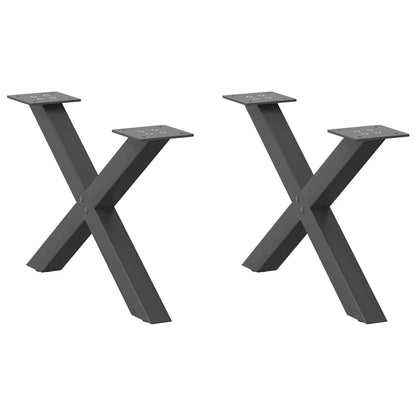 Couchtischbeine X-Form 2 Stk. Anthrazit 50x(30-31) cm Stahl