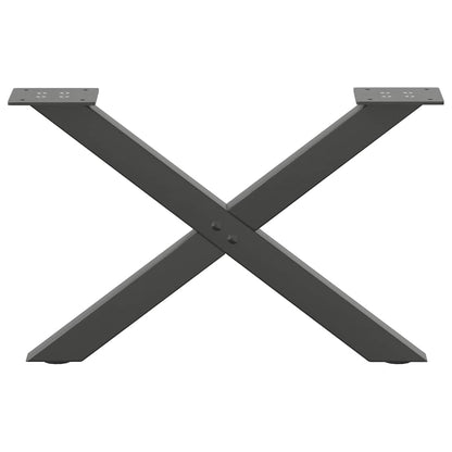 Couchtischbeine X-Form 2 Stk. Anthrazit 50x(30-31) cm Stahl