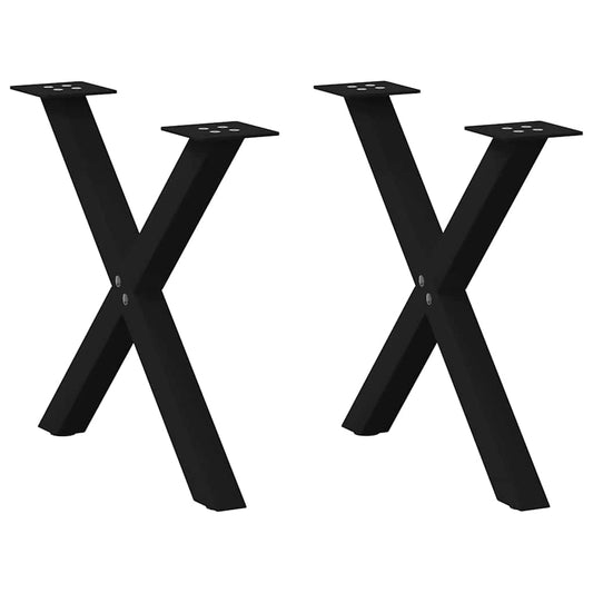 Coffee table legs X-shape 2 pcs. Black 60x(42-43) cm steel