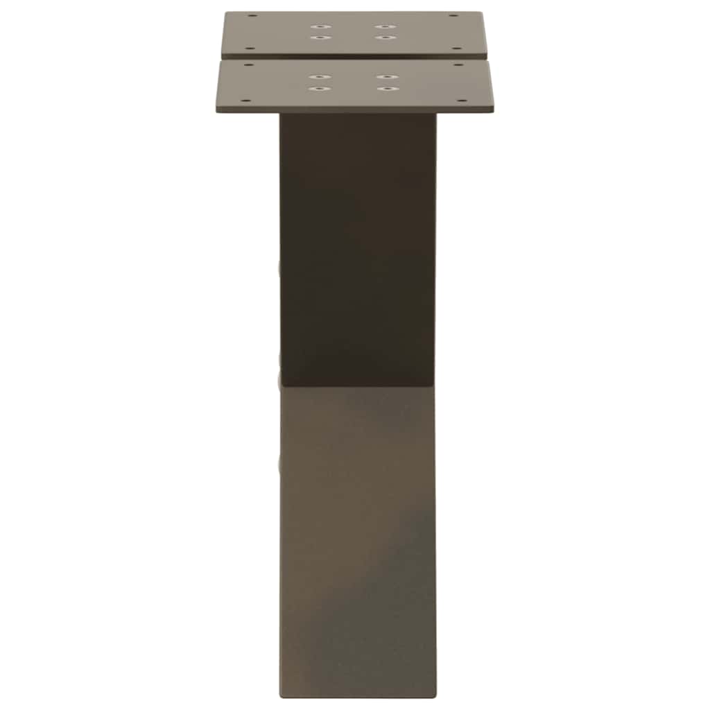 Pieds de table basse en forme de X, 2 pièces, acier naturel, 30 x (30-31) cm