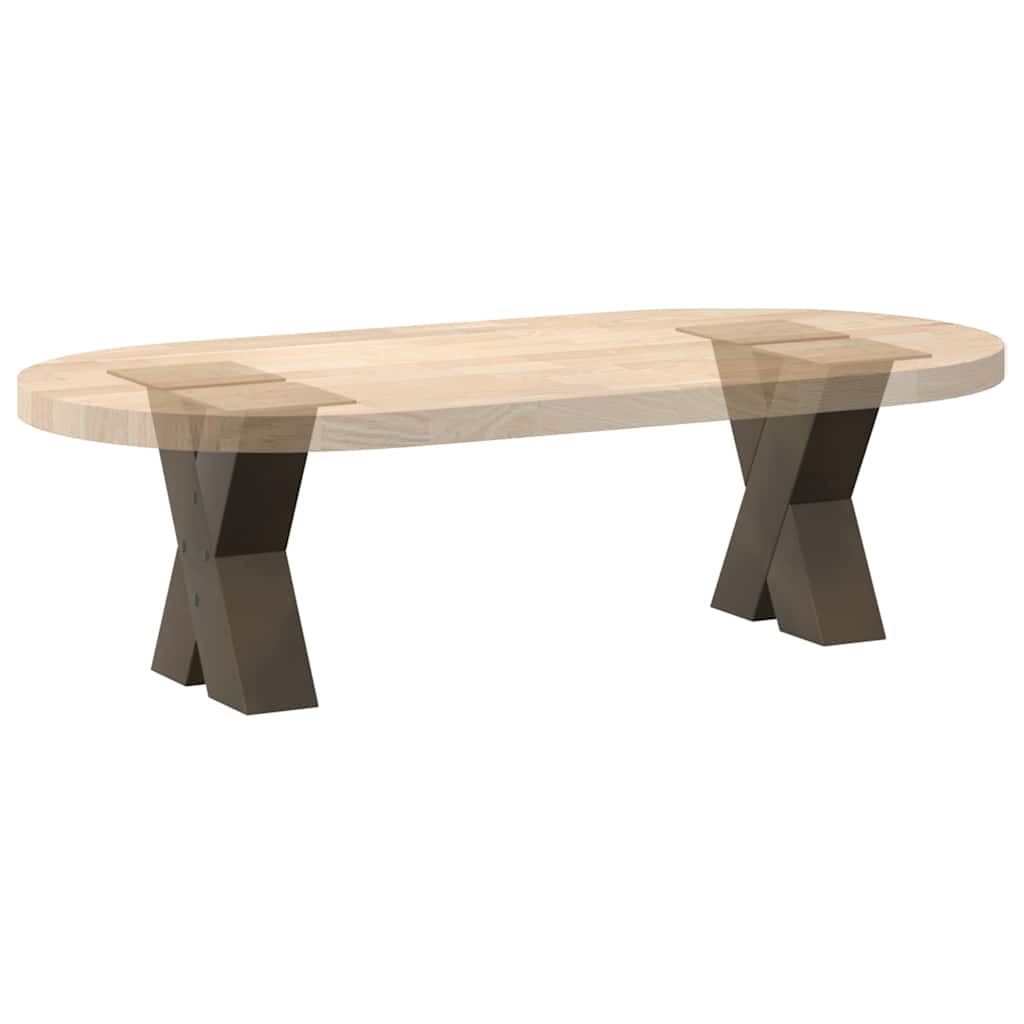 Pieds de table basse en forme de X, 2 pièces, acier naturel, 30 x (30-31) cm