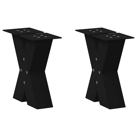 Coffee table legs X-shape 2 pcs. Black 40x(30-31) cm steel